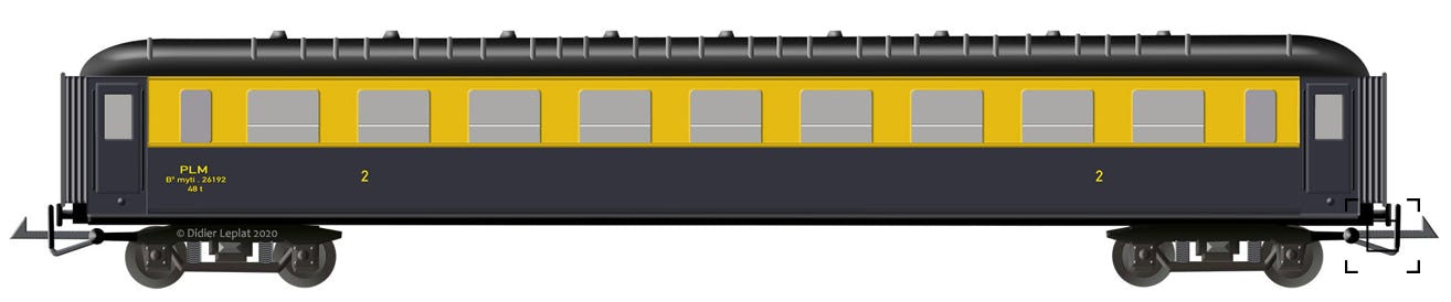 Voiture PLM deuxième classe - PMP - Dessin de Didier Leplat