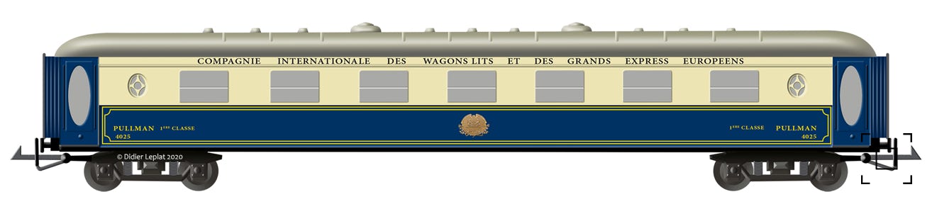 Pullman - Célèbre voiture du train « Mistral » PMP - Dessin de Didier Leplat
