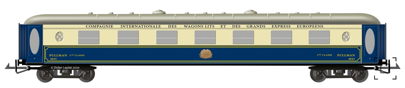 Pullman - Célèbre voiture du train « Mistral » PMP - Dessin de Didier Leplat