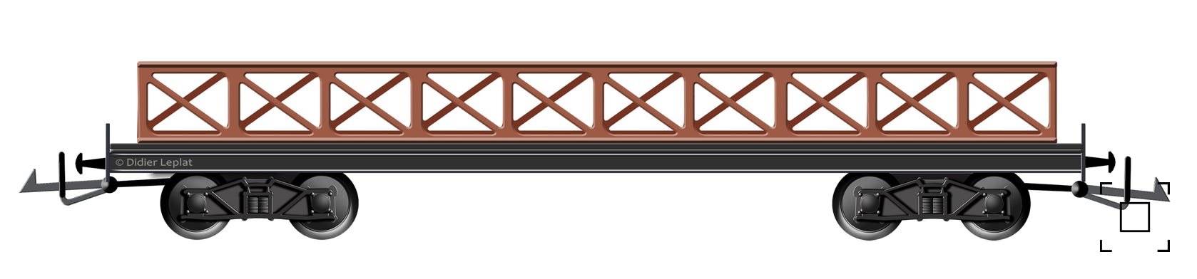 Wagon transport de pilonne - PMP - Dessin de Didier Leplat