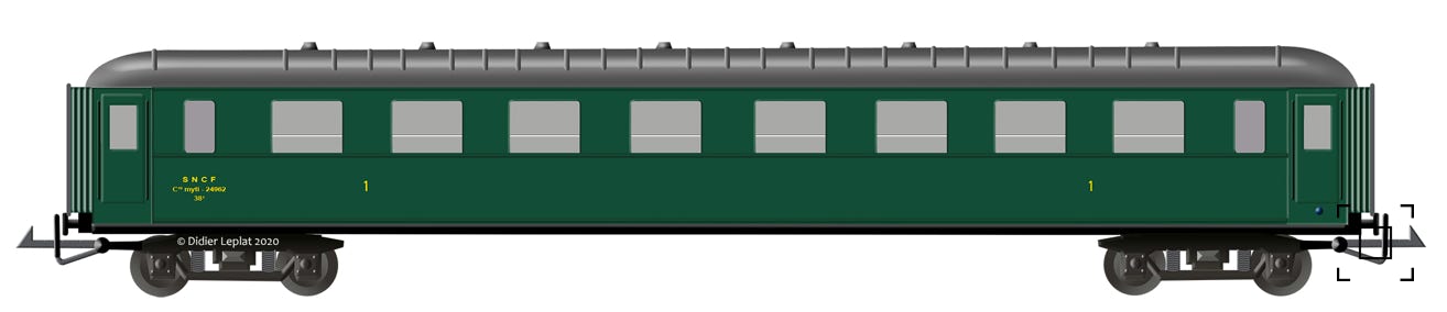 Voiture OCEM première classe - PMP - Dessin de Didier Leplat