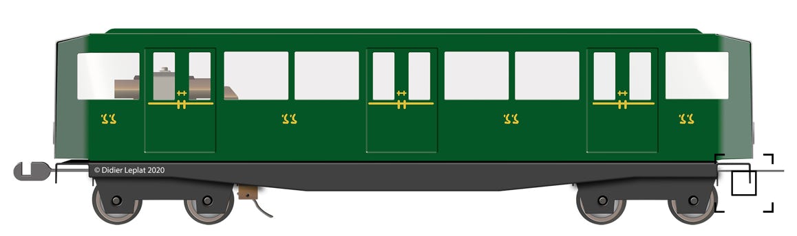 Voiture seconde classe avec moteur - métro PMP