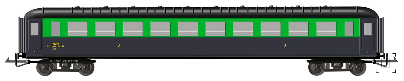 Voiture PLM troisième classe - PMP - Dessin de Didier Leplat